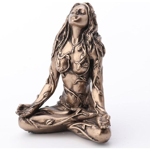 Mother Earth Gaia Statue 25 Inch Sitting Lotus Pose Spiritual Home Decor - Picture 2 of 5